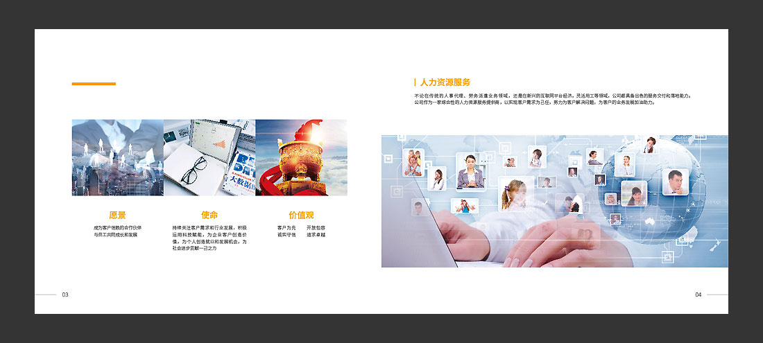 北京萬(wàn)古人力資源公司宣傳冊(cè)，精裝畫冊(cè)設(shè)計(jì)-4